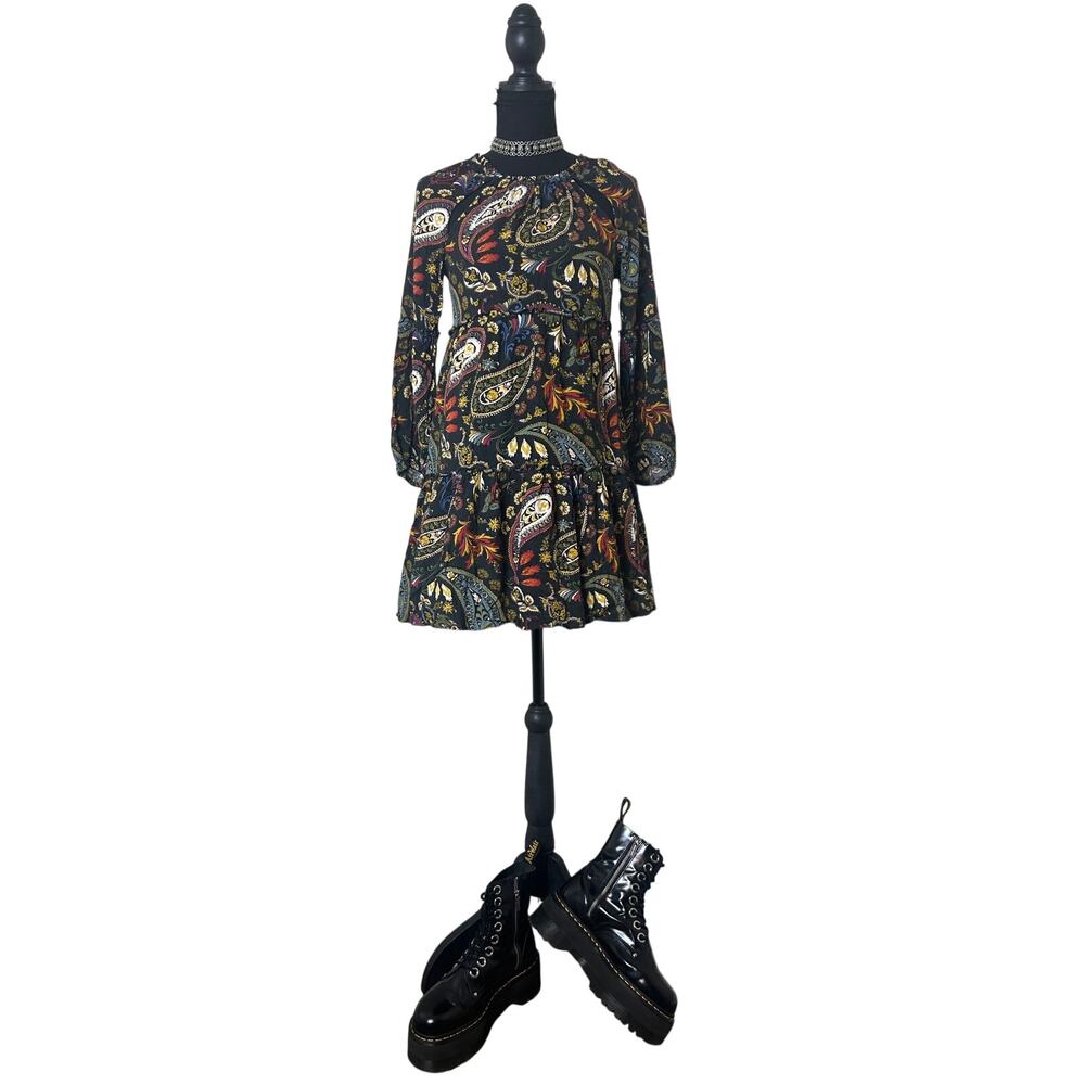 American Eagle Paisley Keyhole Back Mini Dress — XS